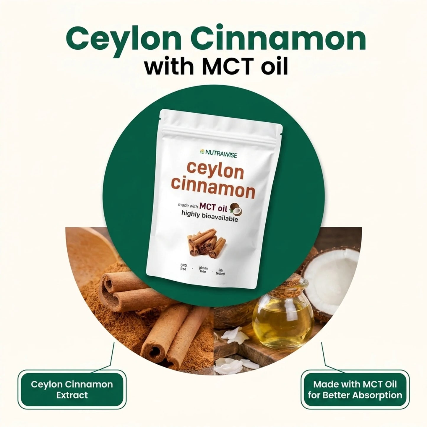 Ceylon Cinnamon 7200mg Equivalent with MCT Oil | Father's Day Sale