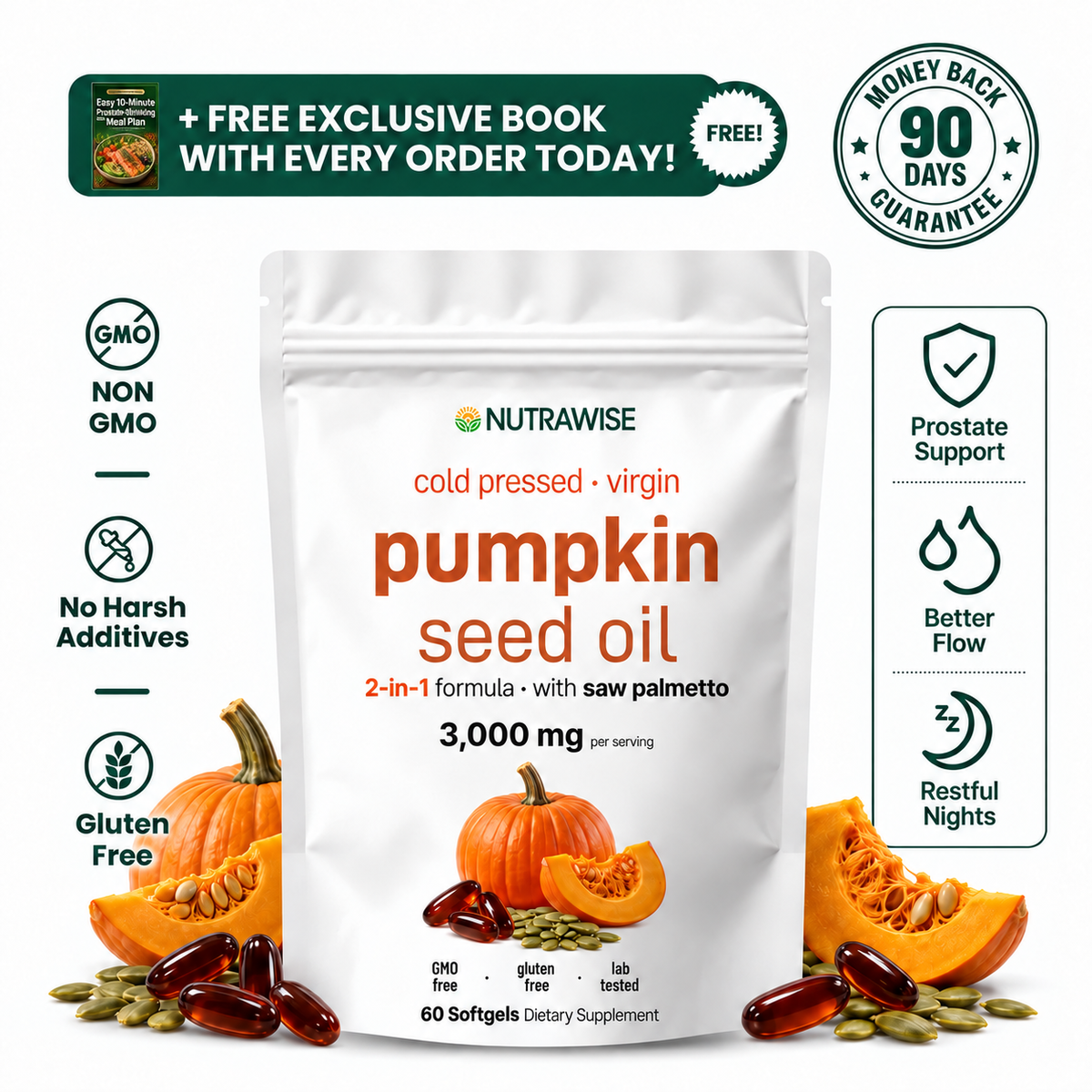 NutraWise Prostate & Urinary Support Softgels | Fall Sale