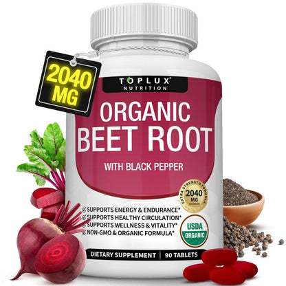 Organic Beet Root Nitric Oxide Boosting Tablets (90ct)