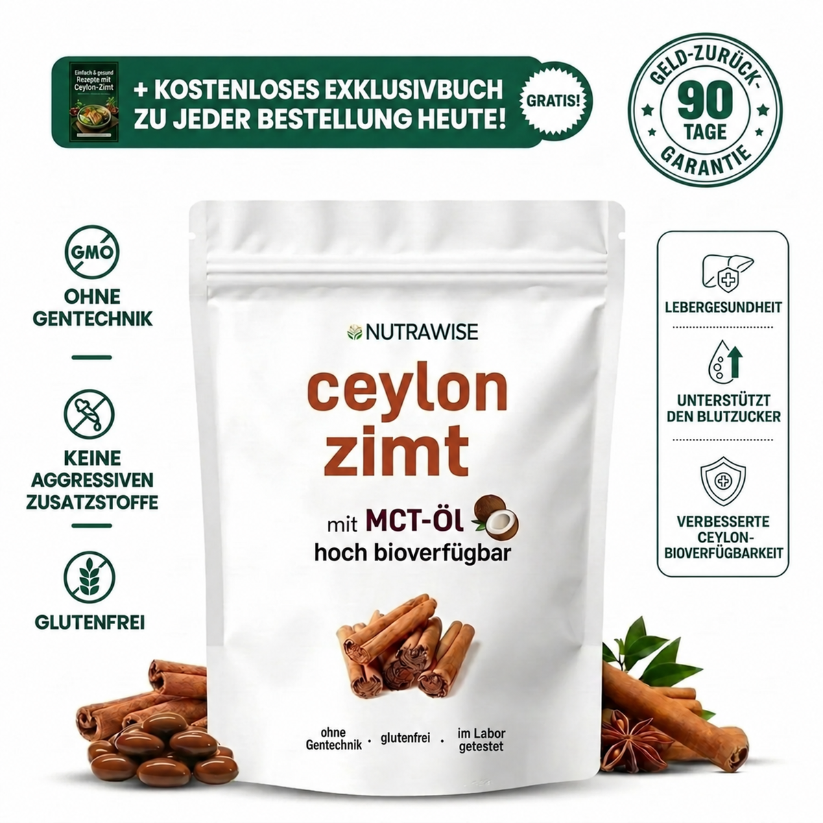 Ceylon-Zimt 7.200 mg Äquivalent mit MCT-Öl