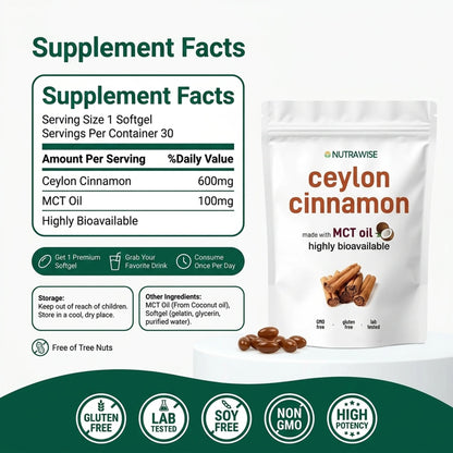 Ceylon Cinnamon 7200mg Equivalent with MCT Oil | Father's Day Sale
