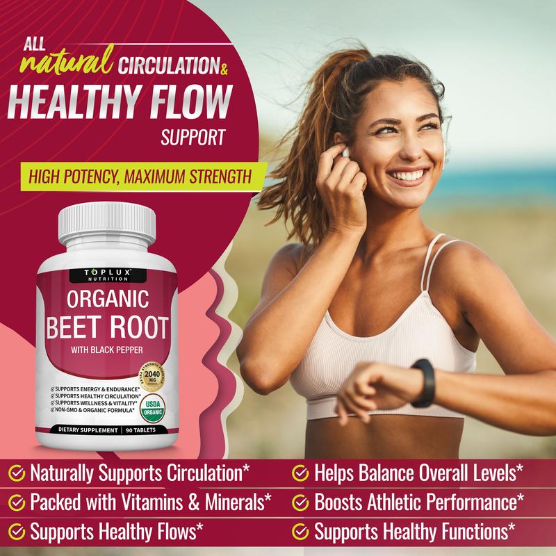 Organic Beet Root Nitric Oxide Boosting Tablets (90ct)