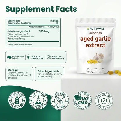 Aged Garlic Extract - 7500mg Odorless Softgels
