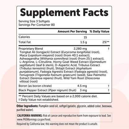Testosterone+ Advanced  15-in-1  (240 Softgels) | Spring Sale