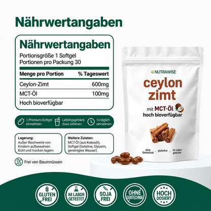 Ceylon-Zimt 7.200 mg Äquivalent mit MCT-Öl