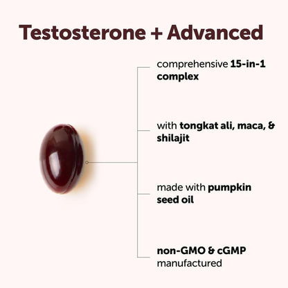 Testosterone+ Advanced  15-in-1  (240 Softgels) | Spring Sale