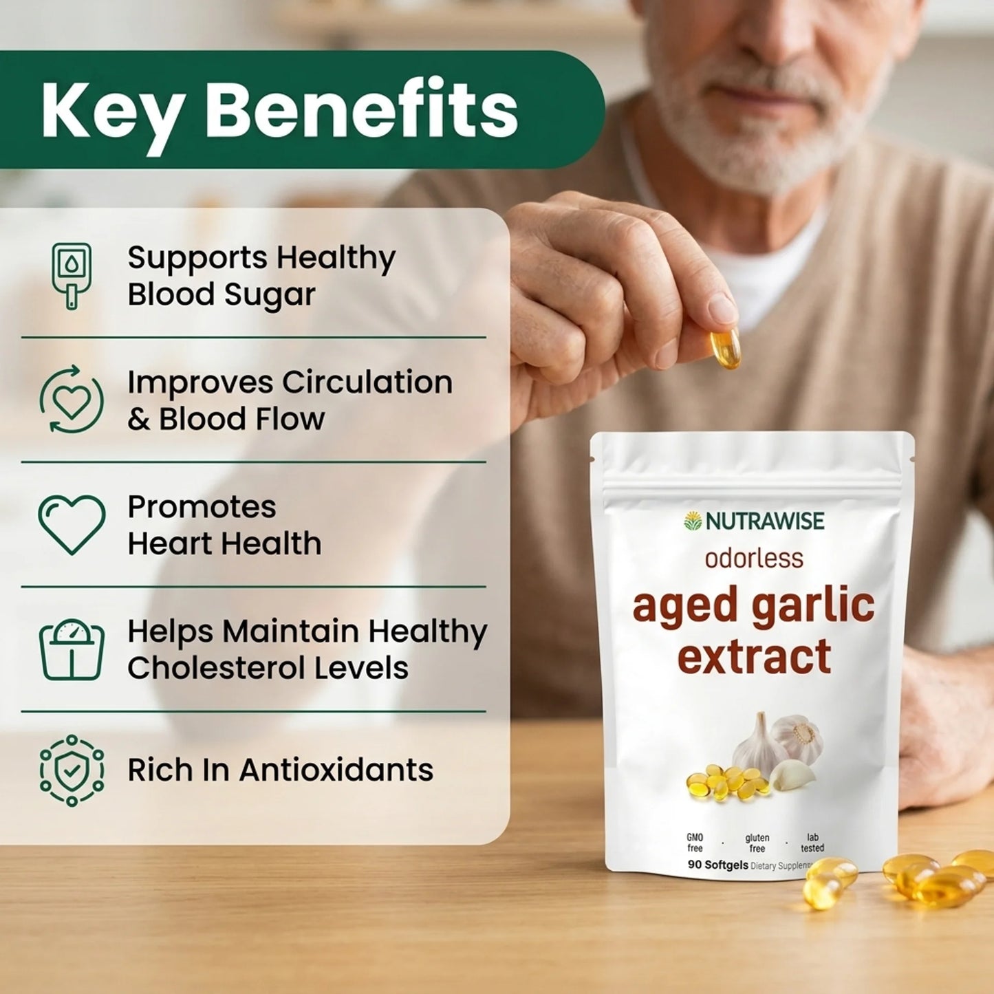 Aged Garlic Extract - 7500mg Odorless Softgels