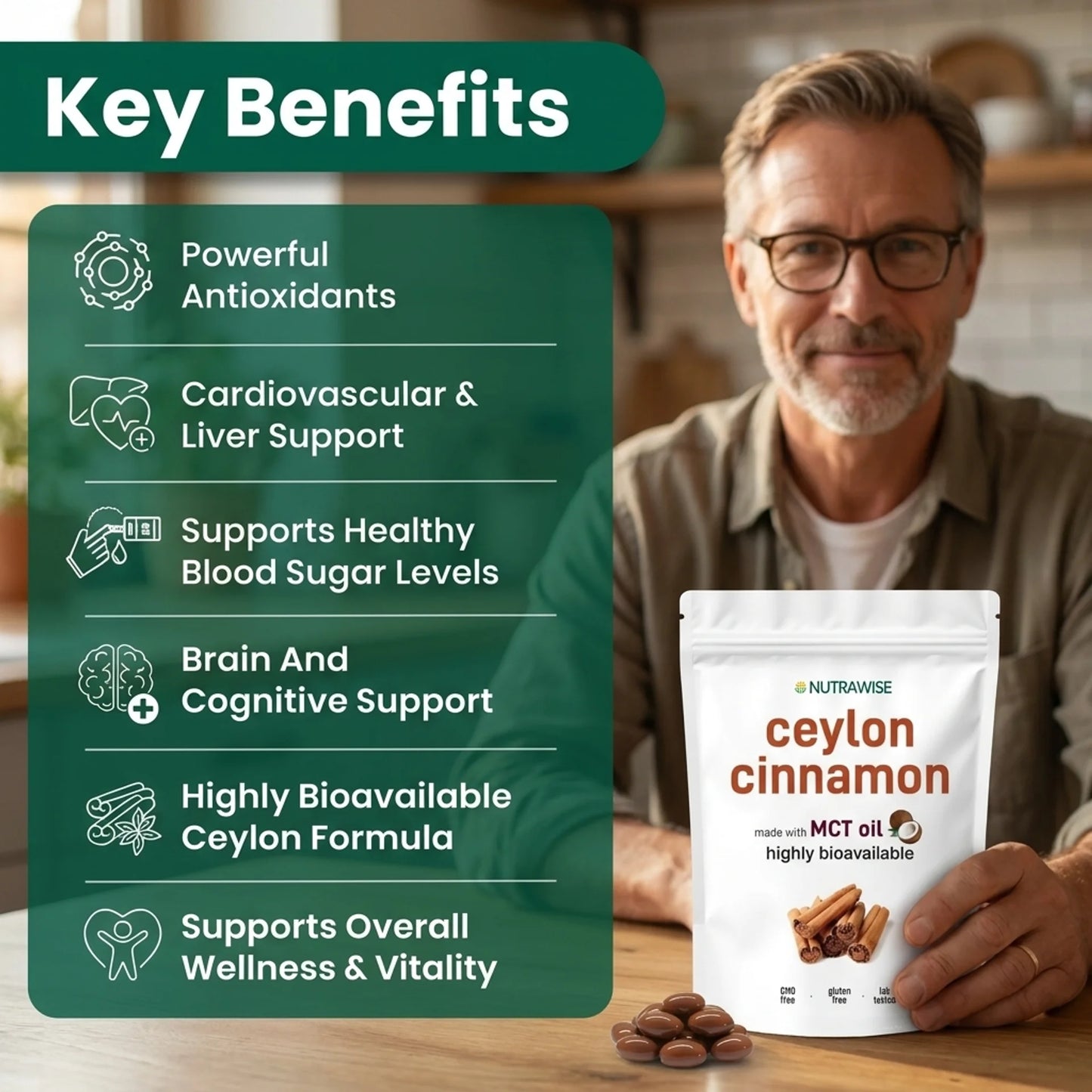 Ceylon Cinnamon 7200mg Equivalent with MCT Oil | Father's Day Sale