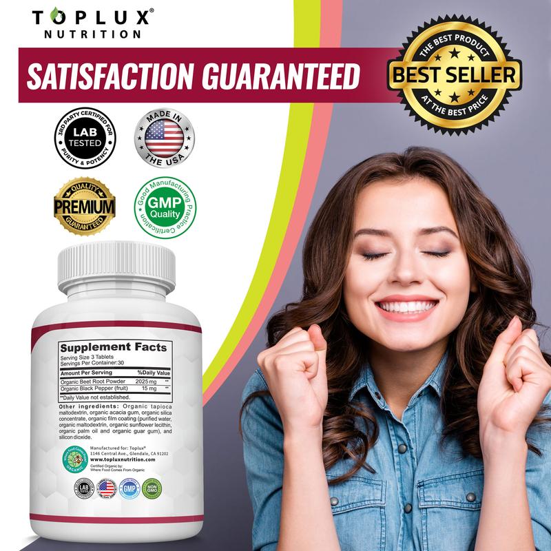 Organic Beet Root Nitric Oxide Boosting Tablets (90ct)