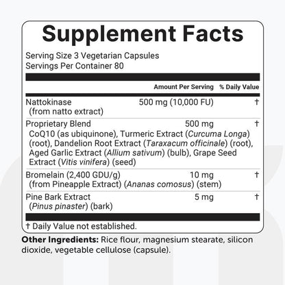 Nattokinase 10,000FU Complex, 90 Vegetarian Capsules